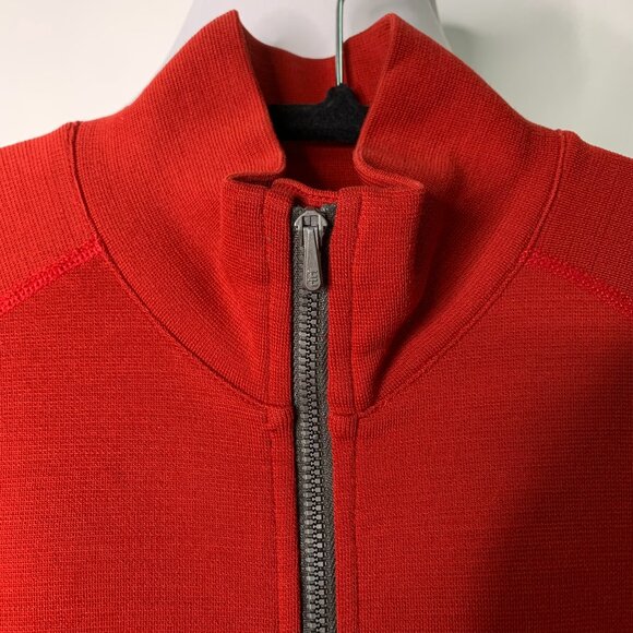 Ibex Women’s Red Wool Zip Up Sweater Size Medium - Picture 3 of 14